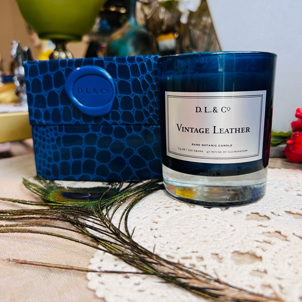 Vintage Leather Candle by D.L. & Co. Used once.